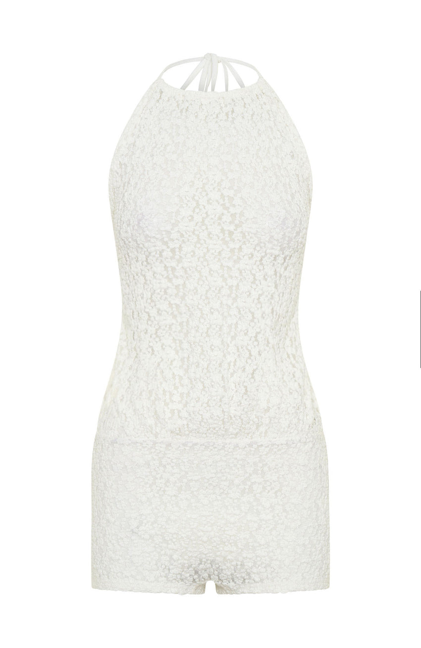 Misbehave Playsuit Off White