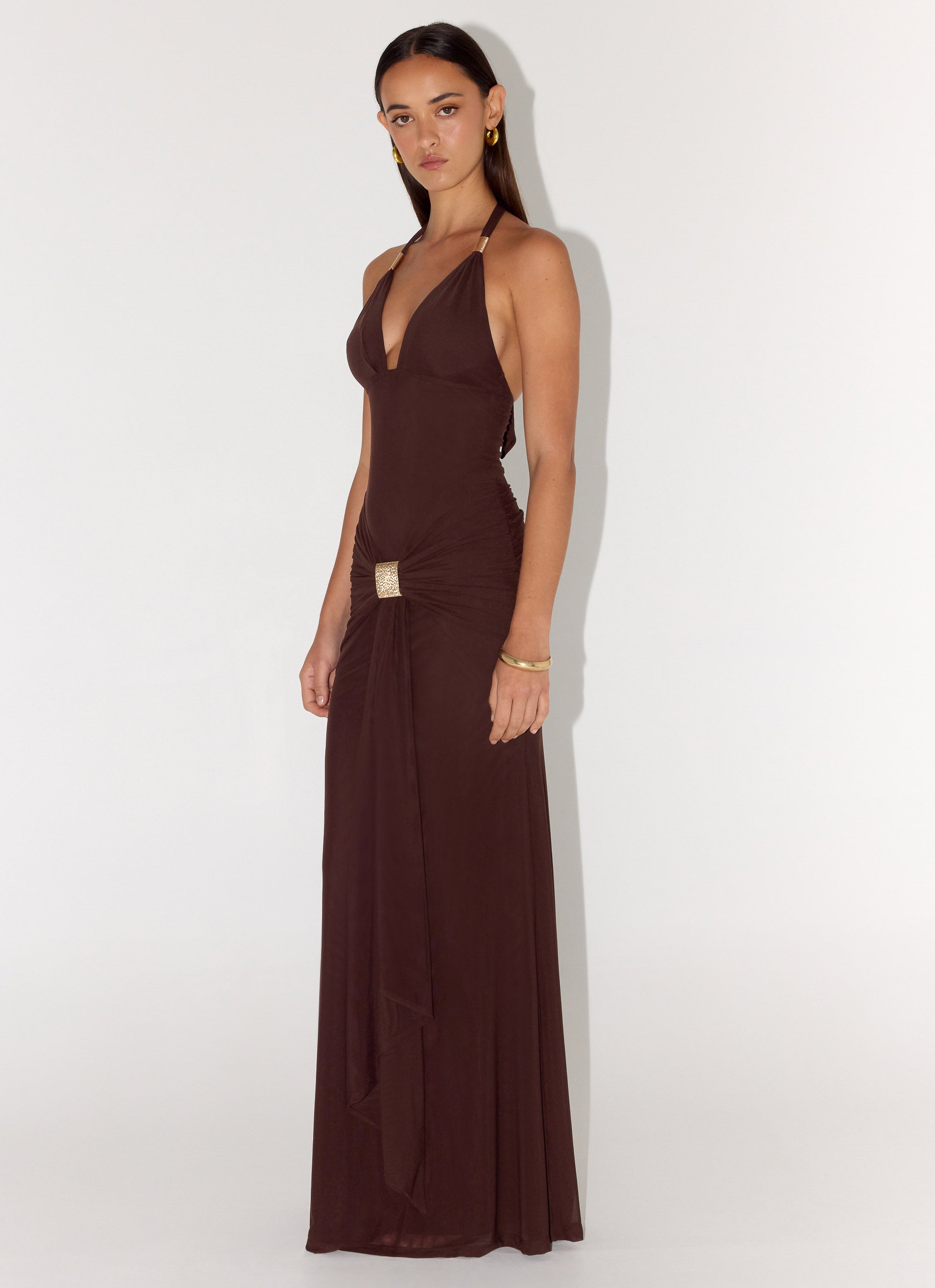 Miyah Hardware Maxi Dress Chocolate