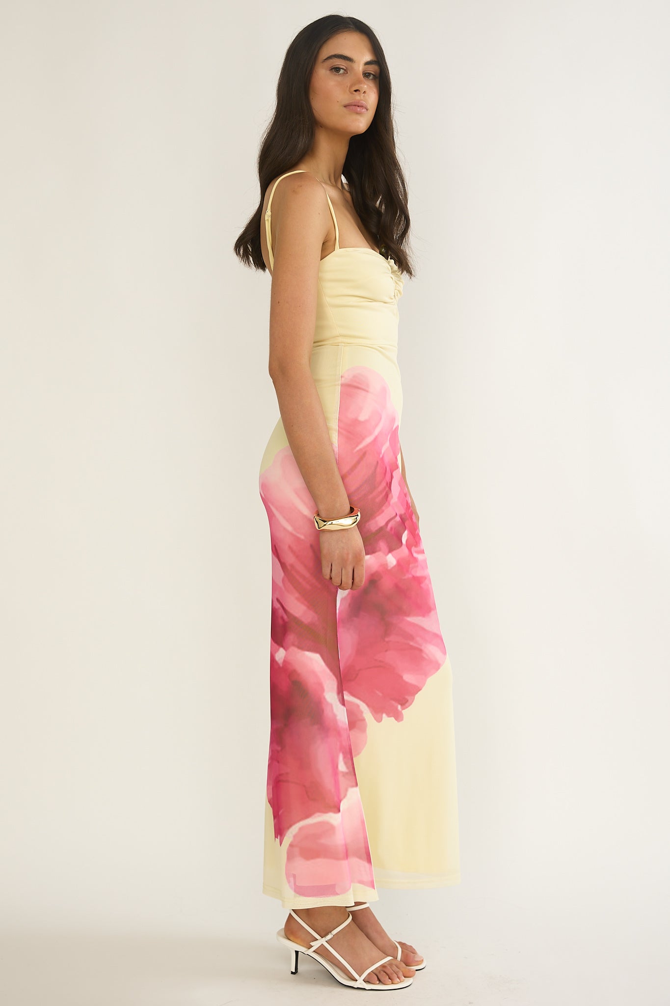 Moonlit Asymmetry Maxi Dress Floral
