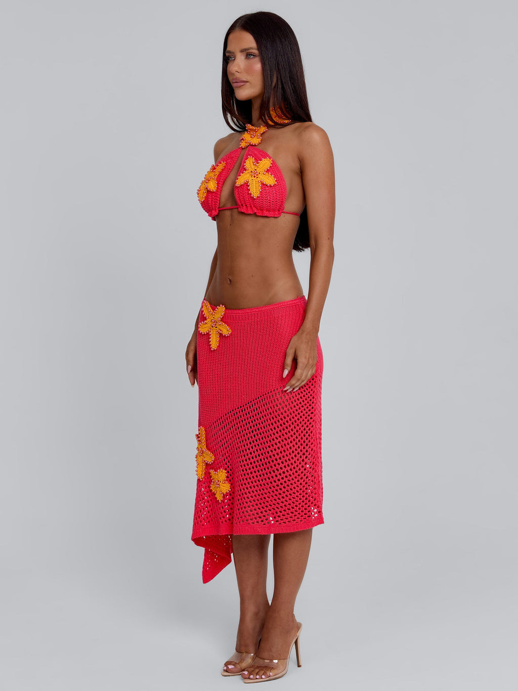 Natalie Coral Maxi Skirt