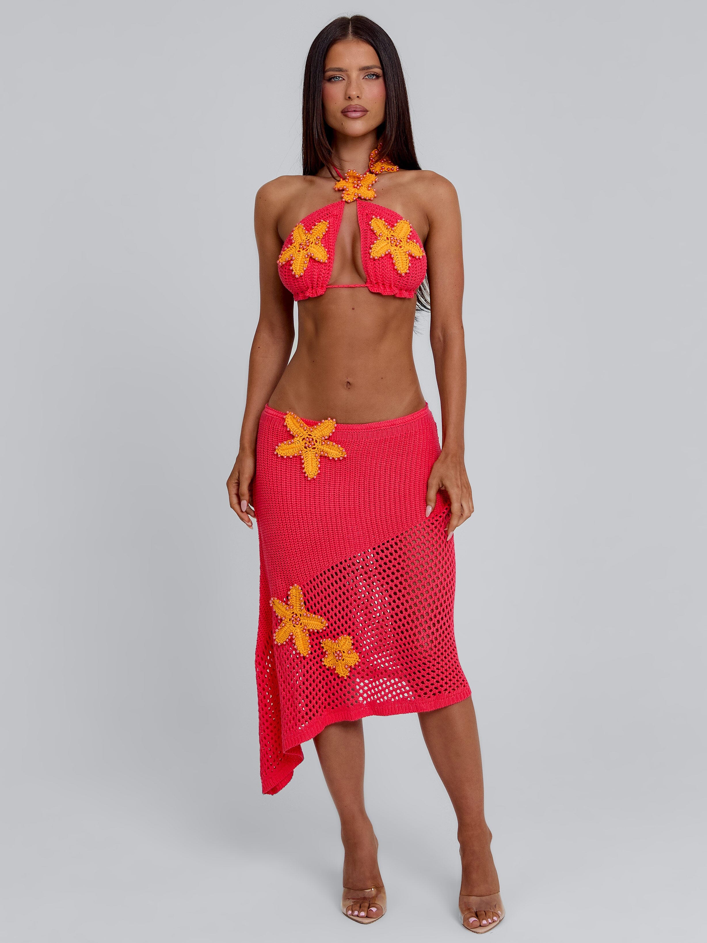 Natalie Coral Maxi Skirt