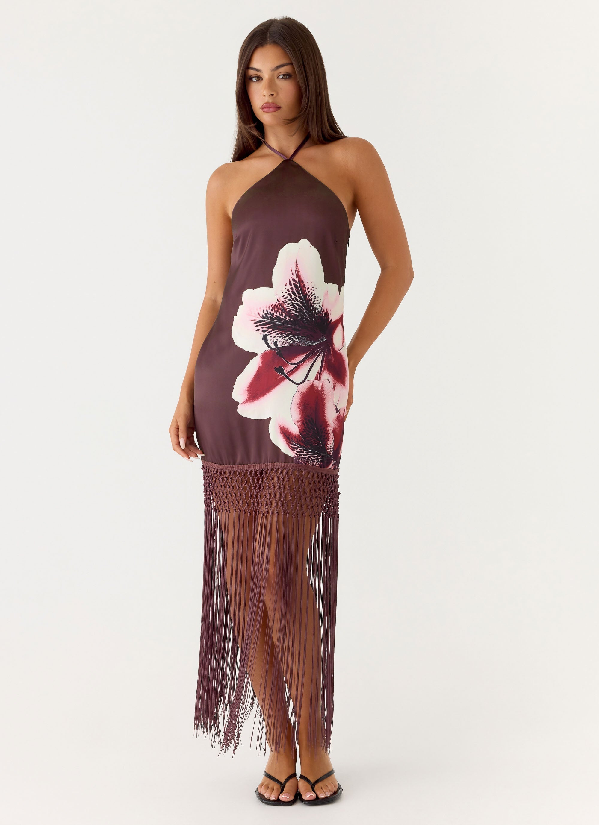 Niahvette Midi Dress Burgundy