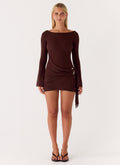Niella Wrap Mini Dress Chocolate
