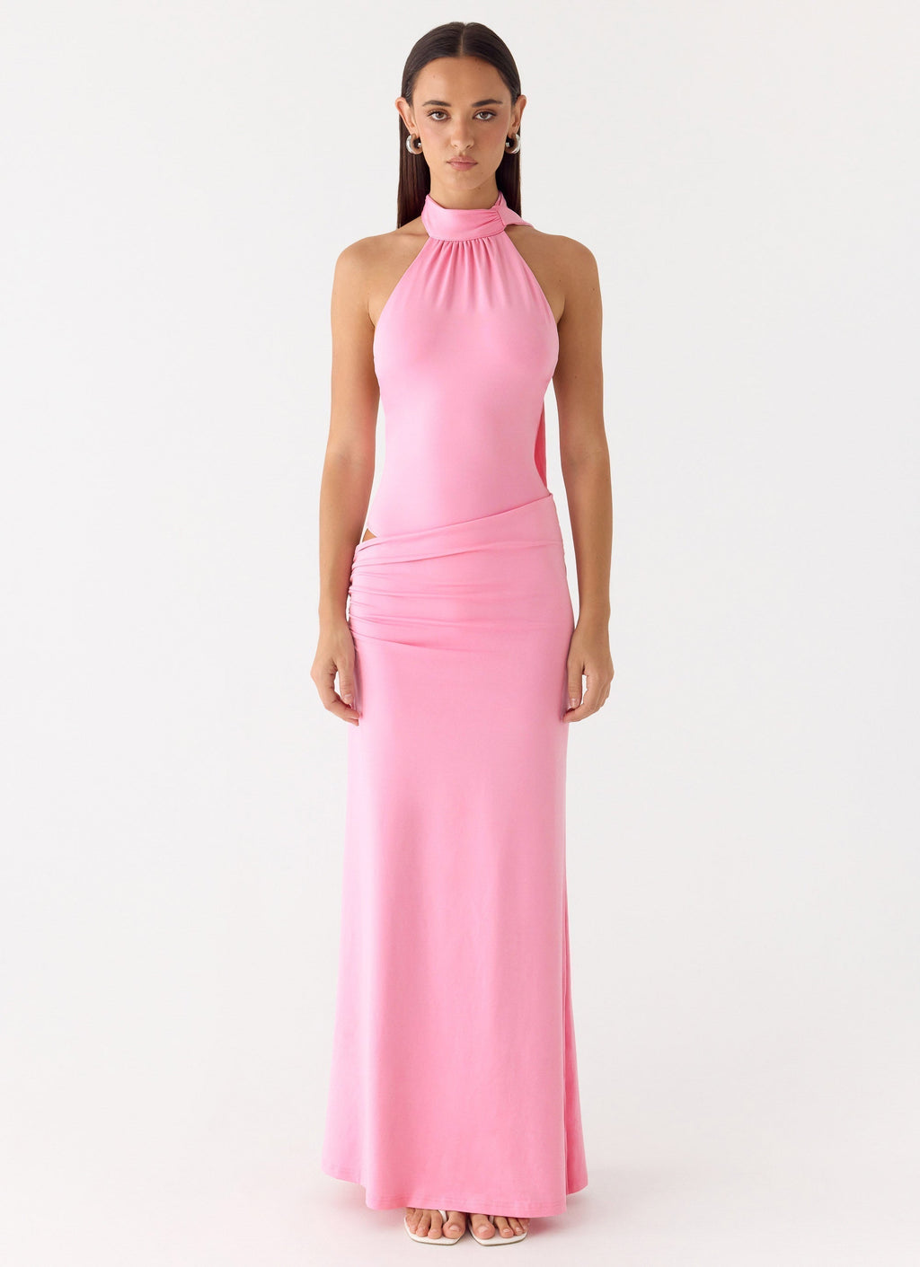 On My Way Bodysuit Maxi Dress Pink