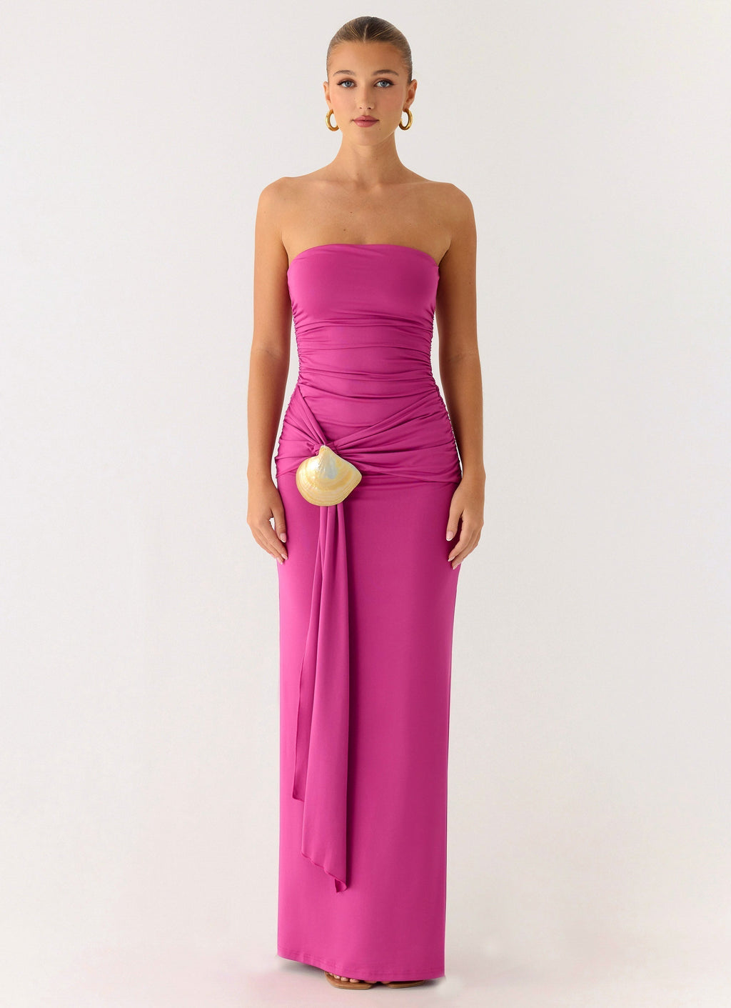Party After Party Shell Maxi Dress Dark Pink