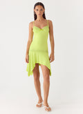Queen Card Mini Dress Lime