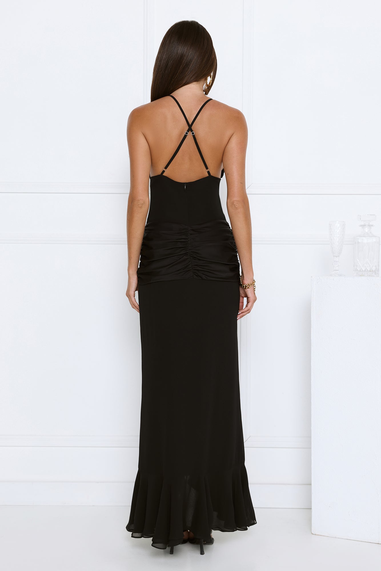 Radiant Soirée Maxi Dress Black