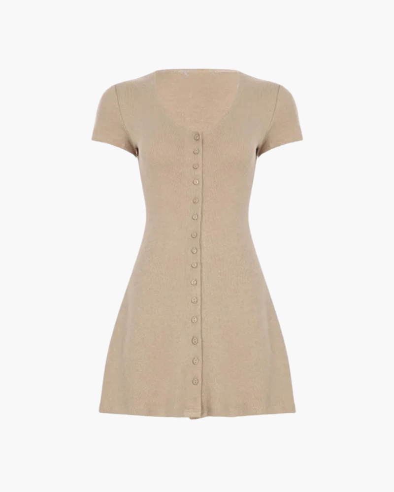 Ribbed Contour Mini Dress
