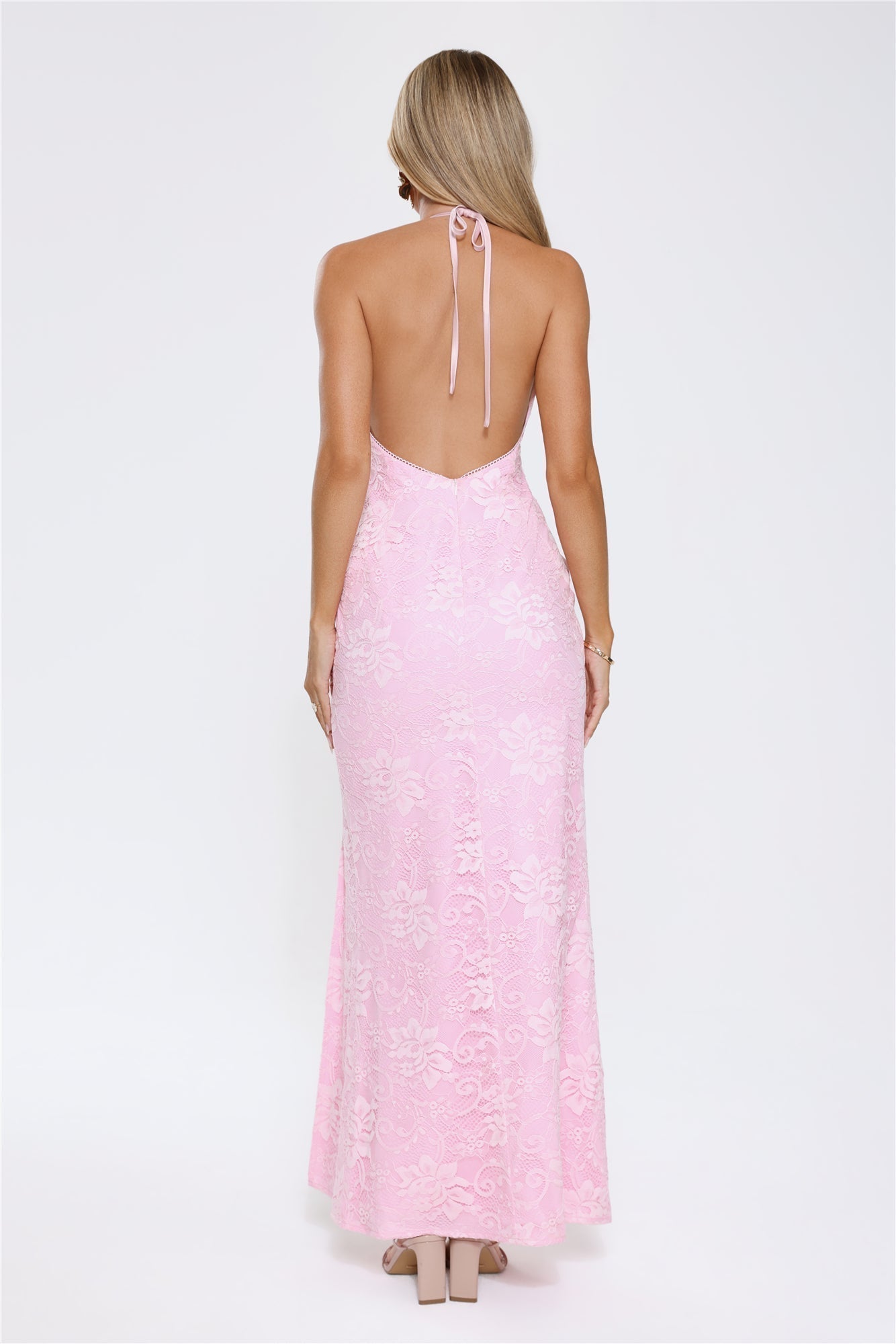 Rosalia Lace Maxi Dress Pink