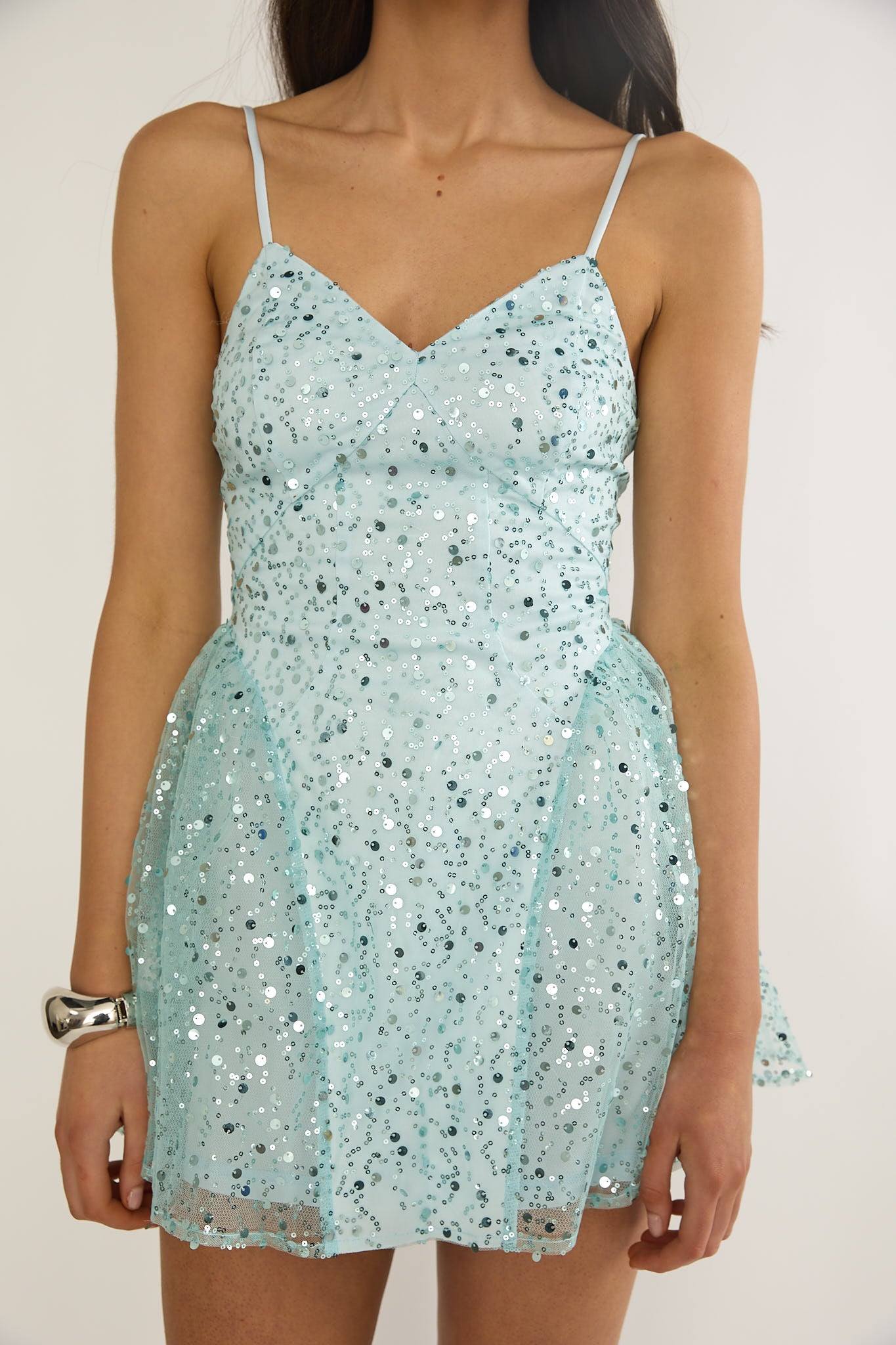 Roselisse Sequin Mini Dress Sage
