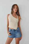 Rosella Asymmetrical Open Back Crochet Top