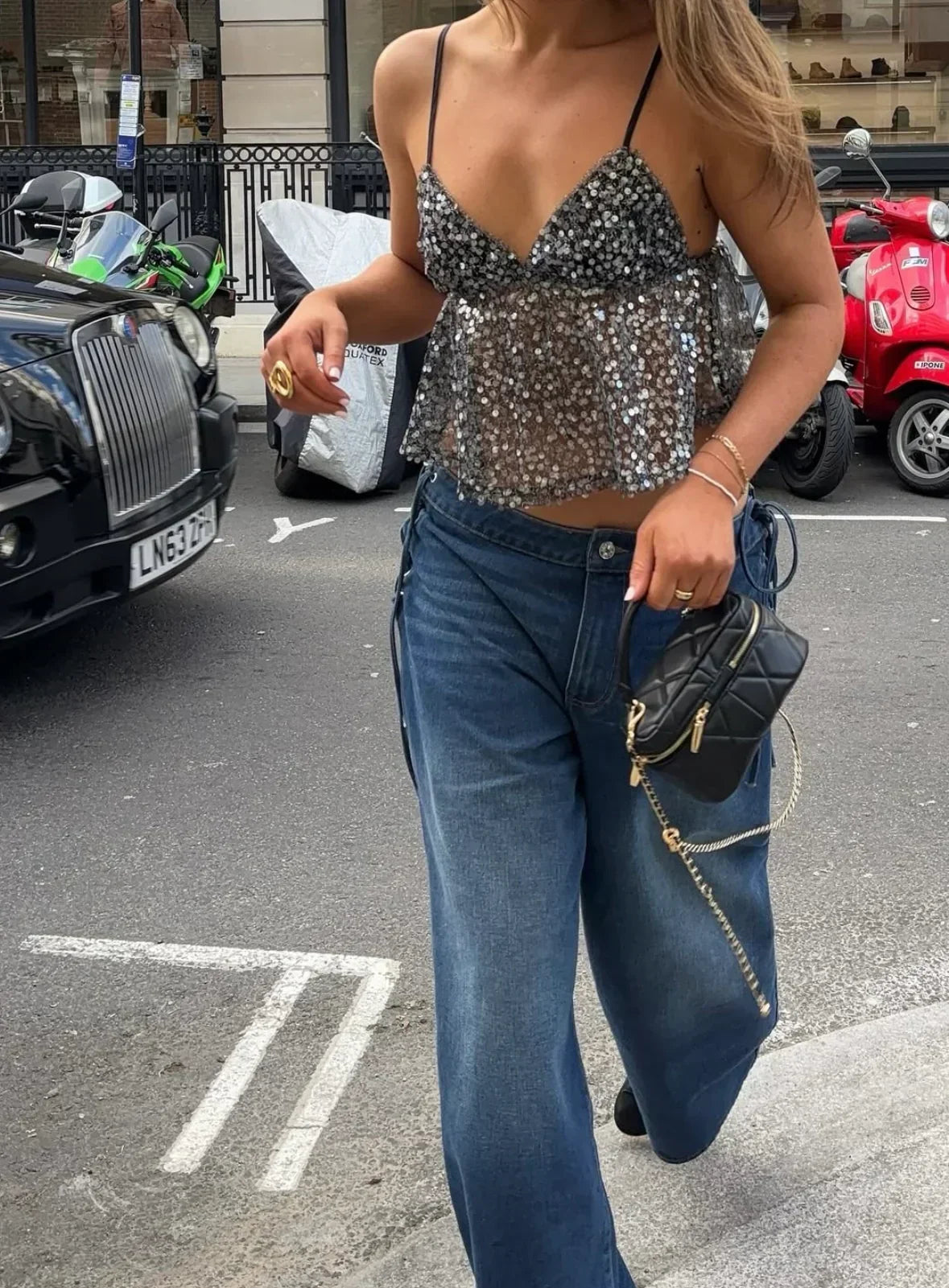 Rylee Sequin Party Top