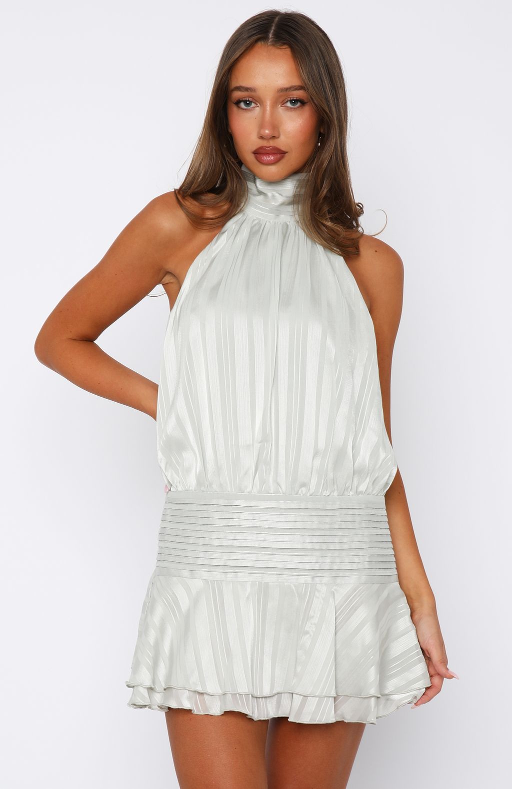Sage Halo Mini Dress