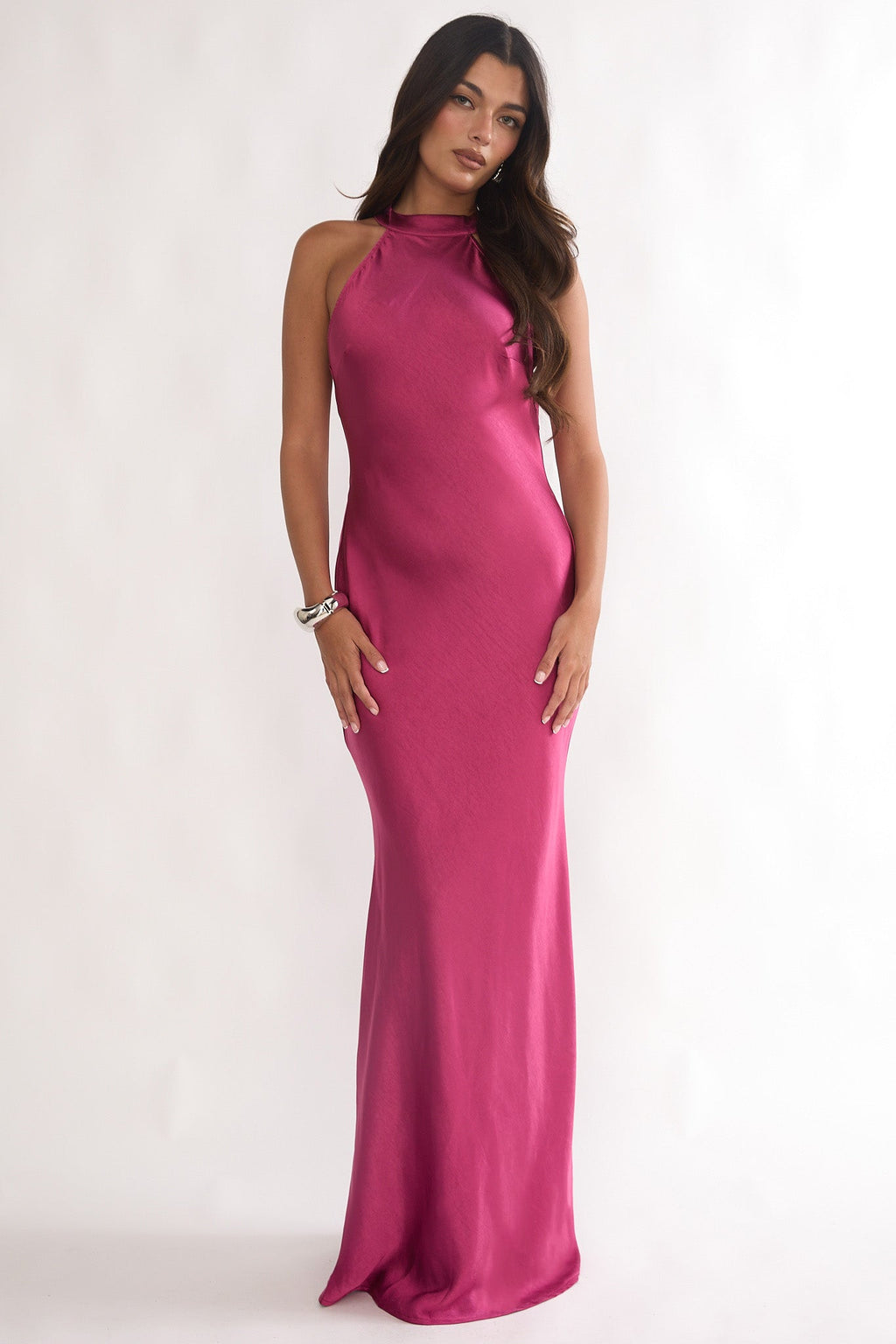 Saphirra Cowl Back Maxi Dress Berry
