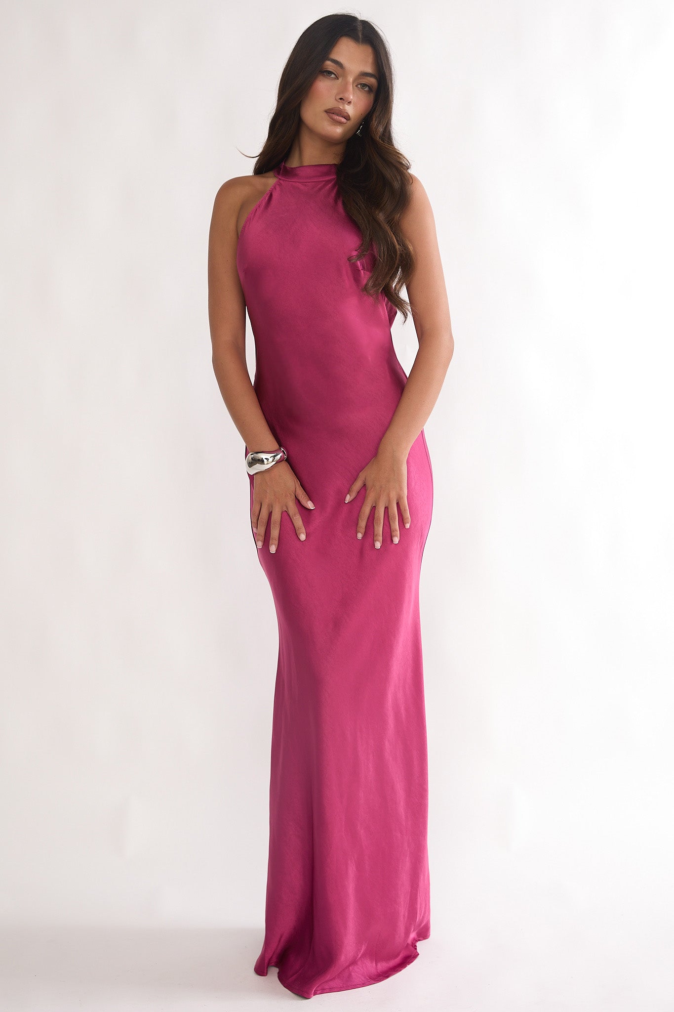 Saphirra Cowl Back Maxi Dress Berry
