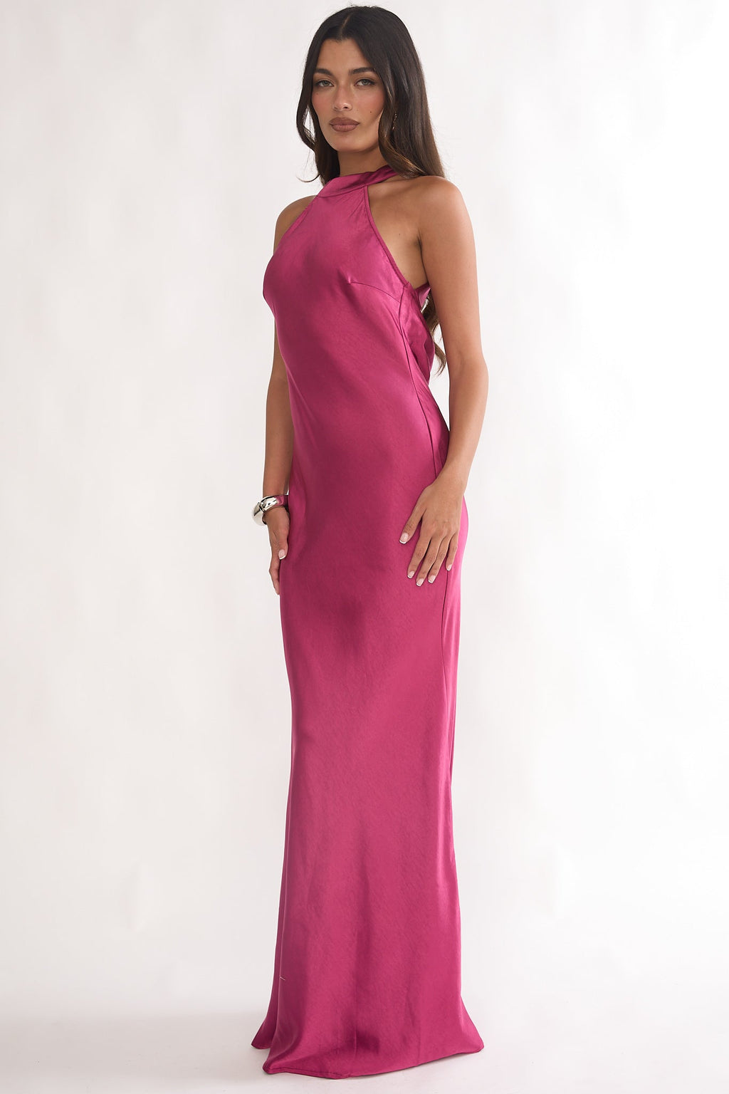 Saphirra Cowl Back Maxi Dress Berry