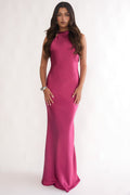 Saphirra Cowl Back Maxi Dress Berry