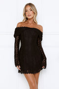 Secret Smile Lace Mini Dress Black