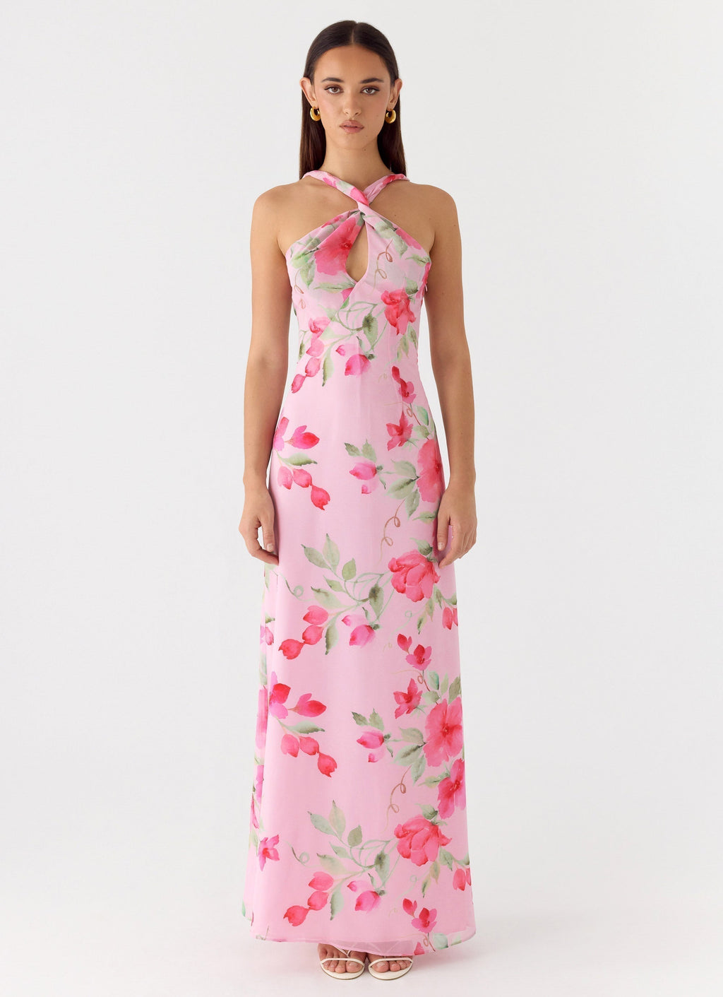 Serafim Chiffon Maxi Dress Petal Soleil