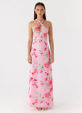 Serafim Chiffon Maxi Dress Petal Soleil