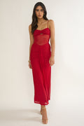 Serenella Lace Maxi Dress Red