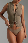 Sheveta Ribbed Tank Top Latte