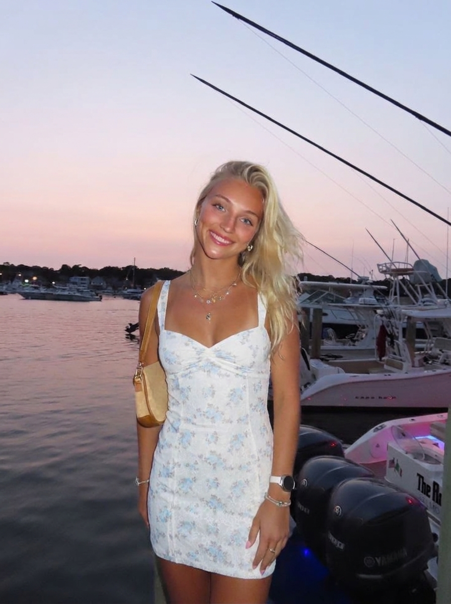 Sky Ditsy Mini Dress