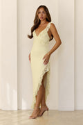 Solenne Lace Midi Dress Yellow