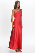 Starfall Rosette Maxi Dress Red