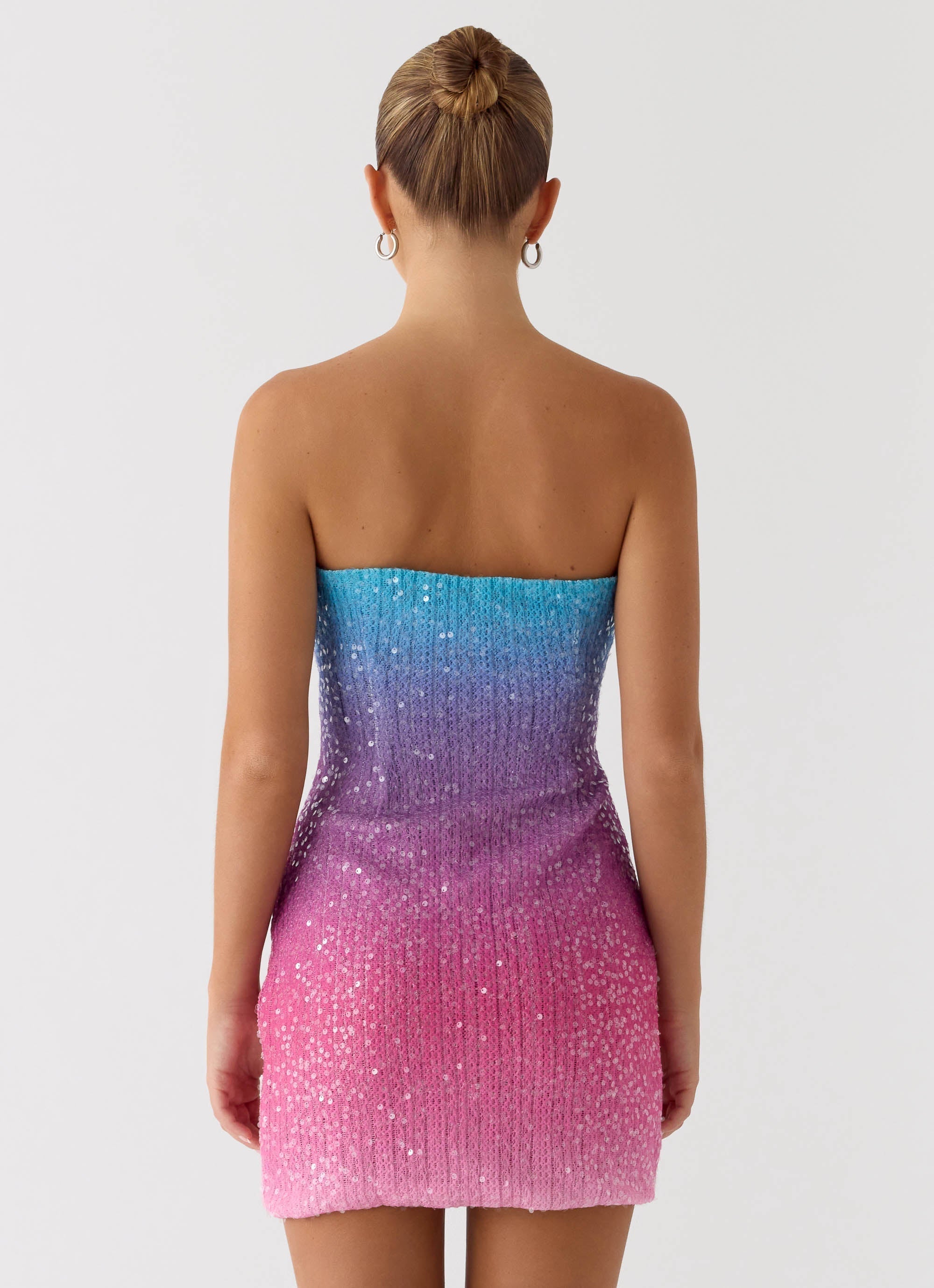 Step Closer Sequin Knit Mini Dress Pink
