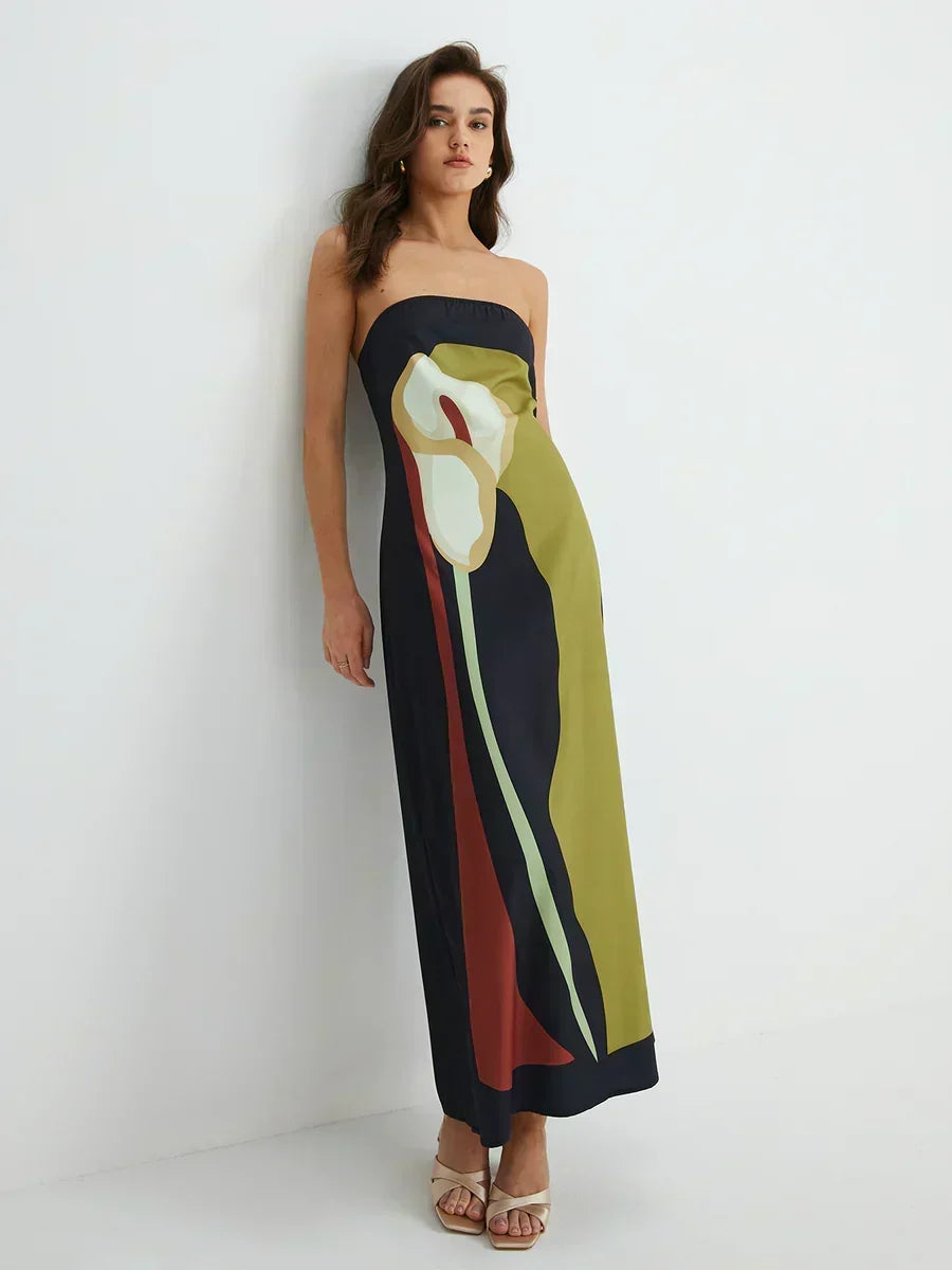 Strapless Maxi Dress Olive