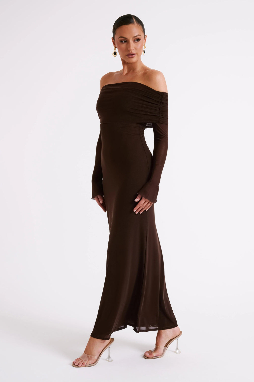 Suzie Off Shoulder Mesh Maxi Dress