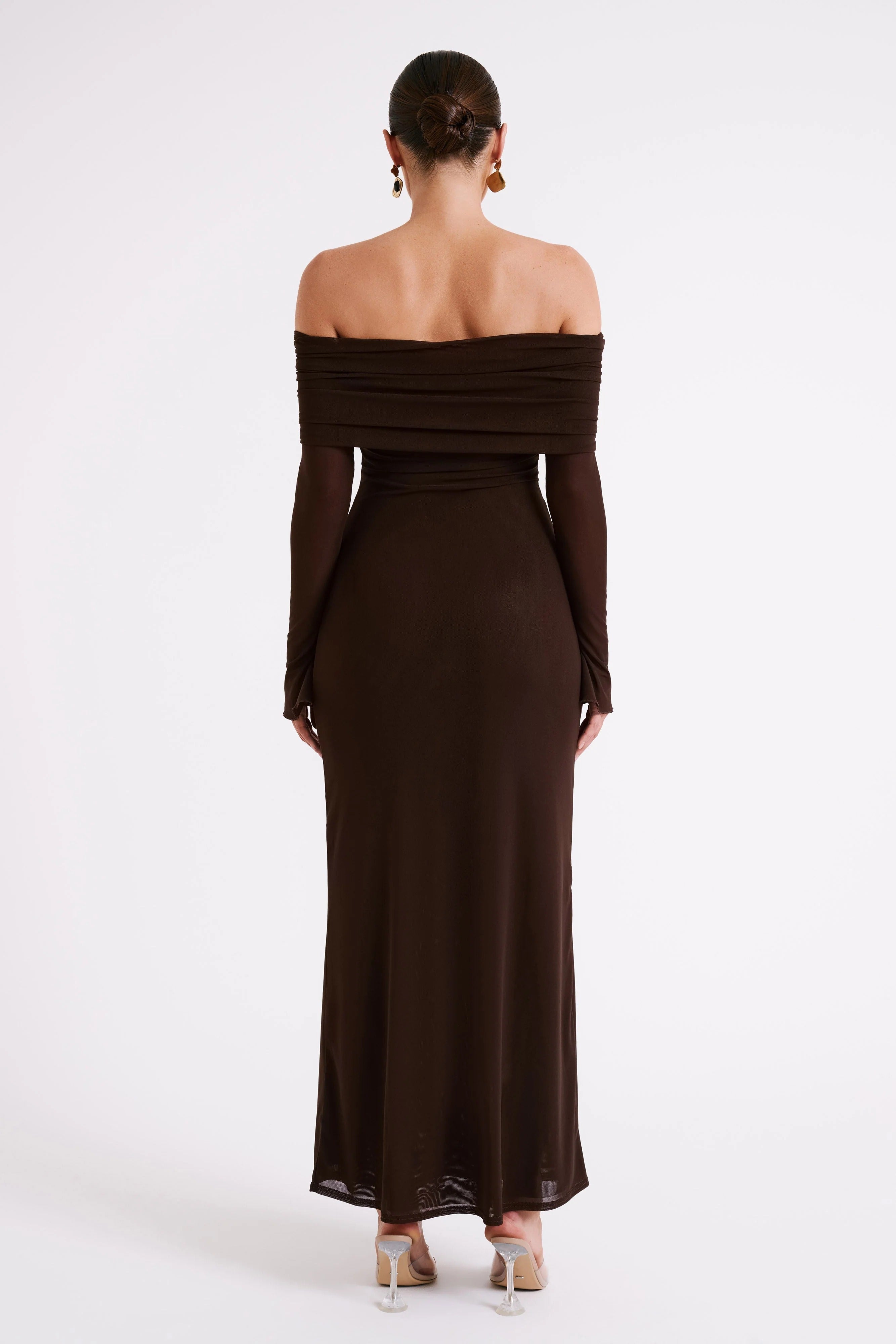 Suzie Off Shoulder Mesh Maxi Dress