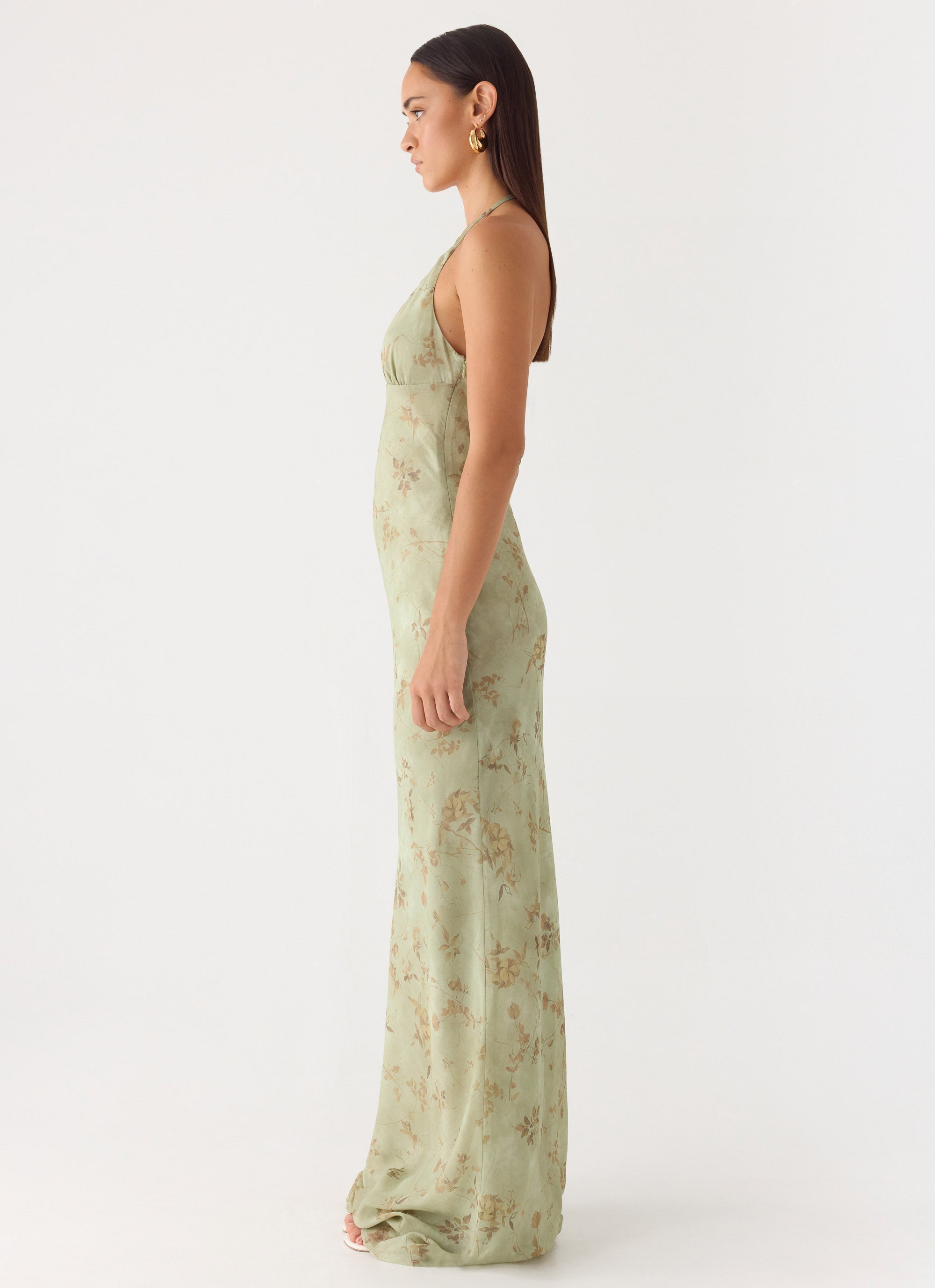 Ultra Quiet Halter Maxi Dress Green
