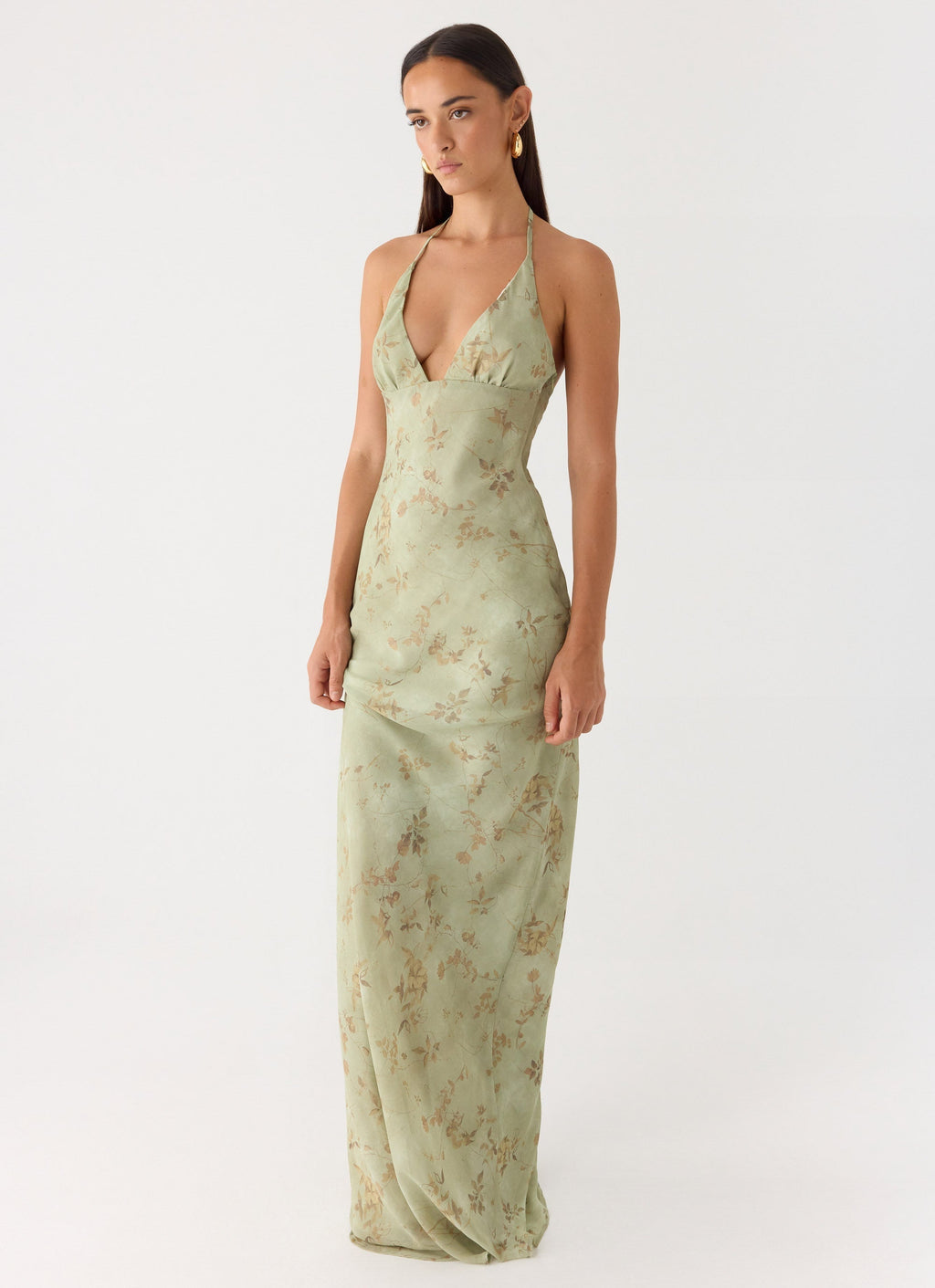 Ultra Quiet Halter Maxi Dress Green