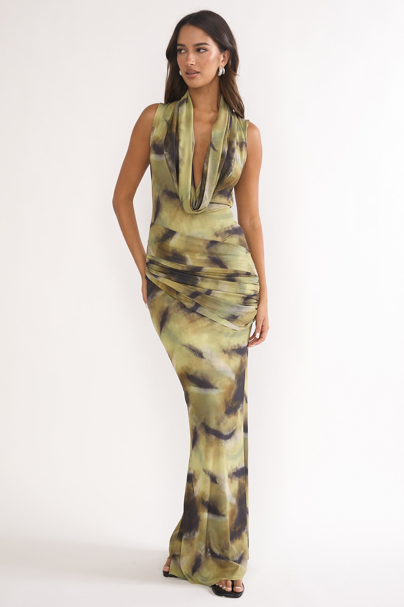 Veya Cowl Maxi Dress Moss