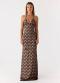Zecca Lace Maxi Dress Chocolate